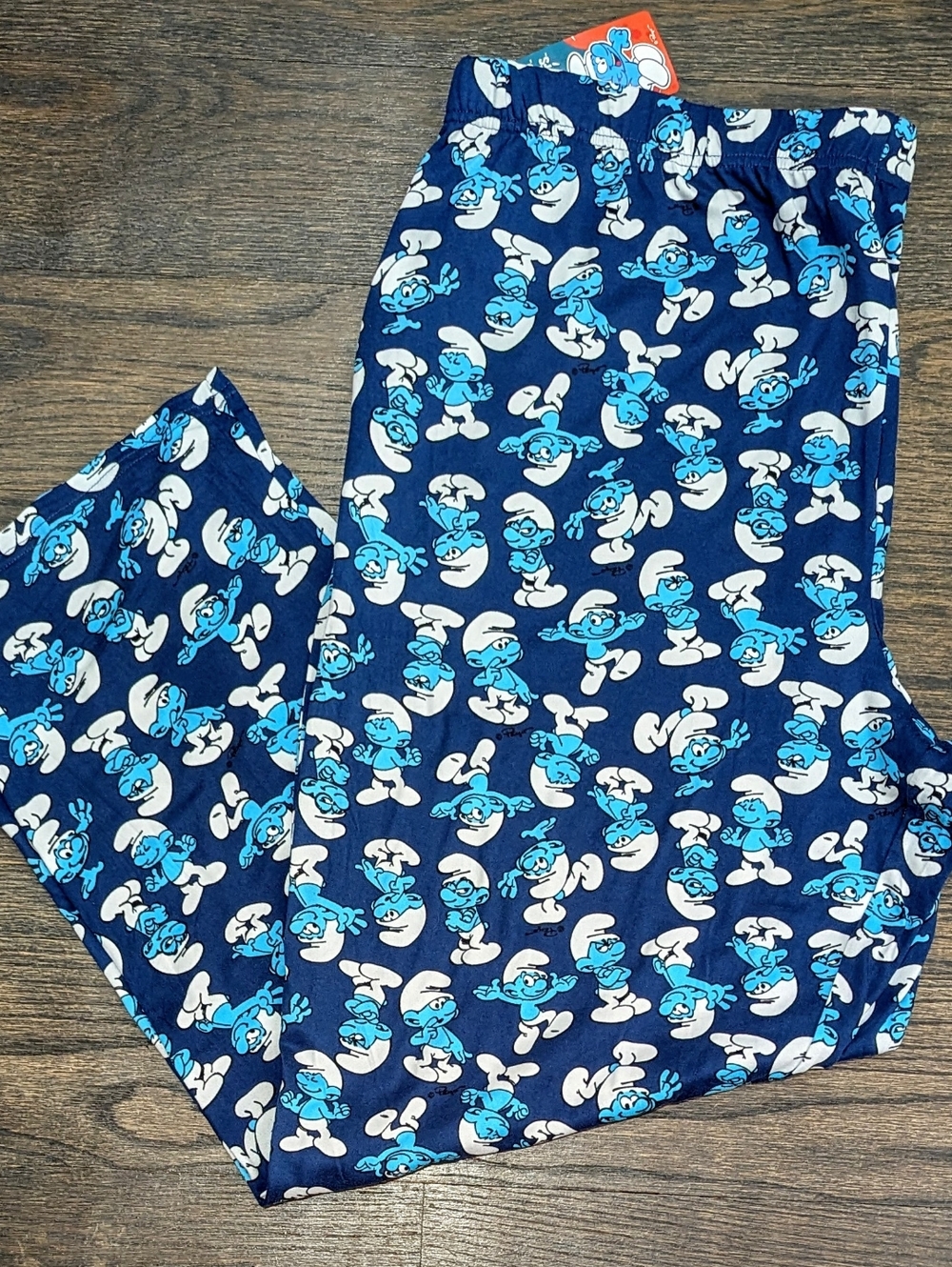 🔥LAST XL Smurf All-Over Design Mens Pajama Pants Joggers NEW